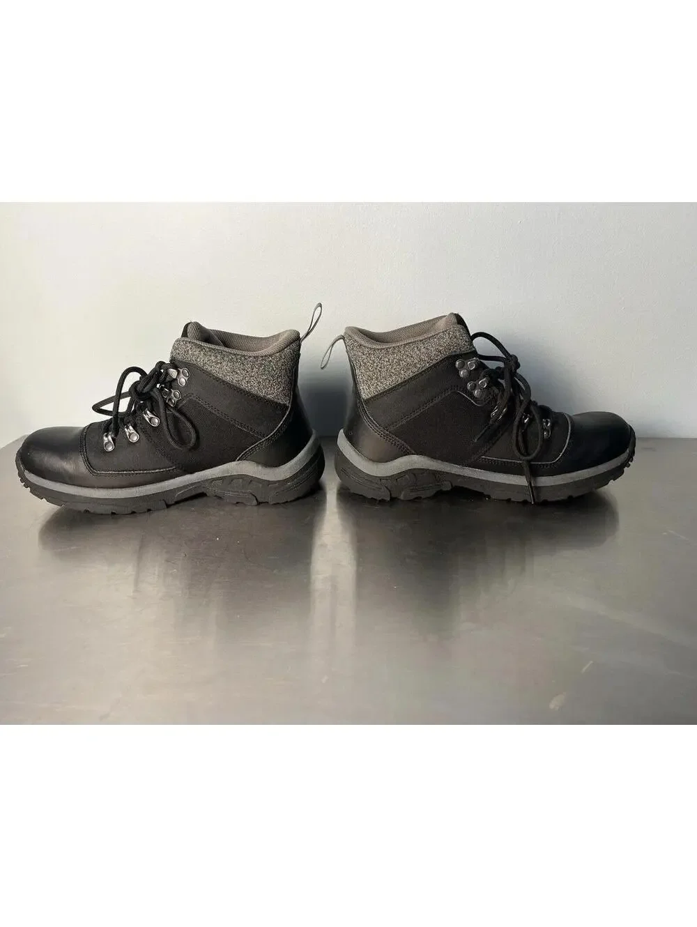 All In Motion Winter Boots Men's Ashton Water Repellent Black Size 8 Lace up